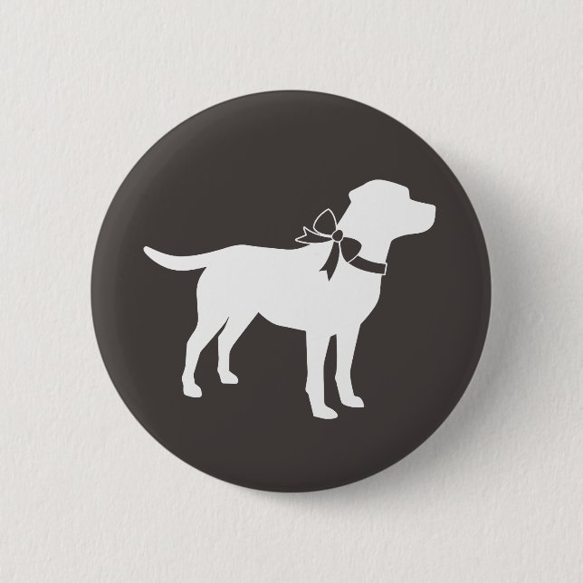 Labrador Dog Baby Shower Lab Grey Gender Neutral 6 Cm Round Badge (Front)