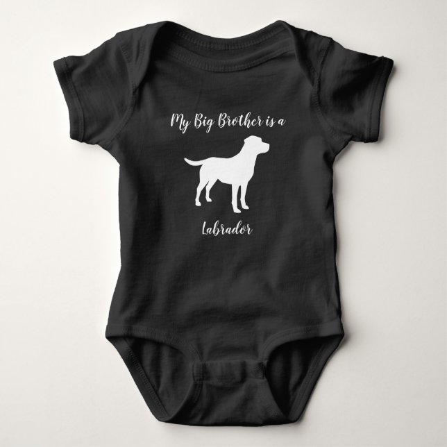 Labrador Dog Baby Shower Lab Grey Gender Neutral Baby Bodysuit (Front)