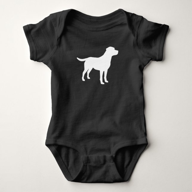 Labrador Dog Baby Shower Lab Grey Gender Neutral Bodysuit (Front)