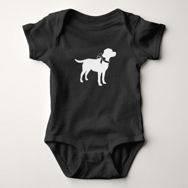 Labrador Dog Baby Shower Lab Grey Gender Neutral Bodysuit (Front)