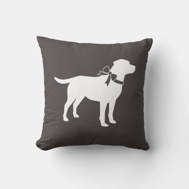 Labrador Dog Baby Shower Lab Grey Gender Neutral Cushion (Front)