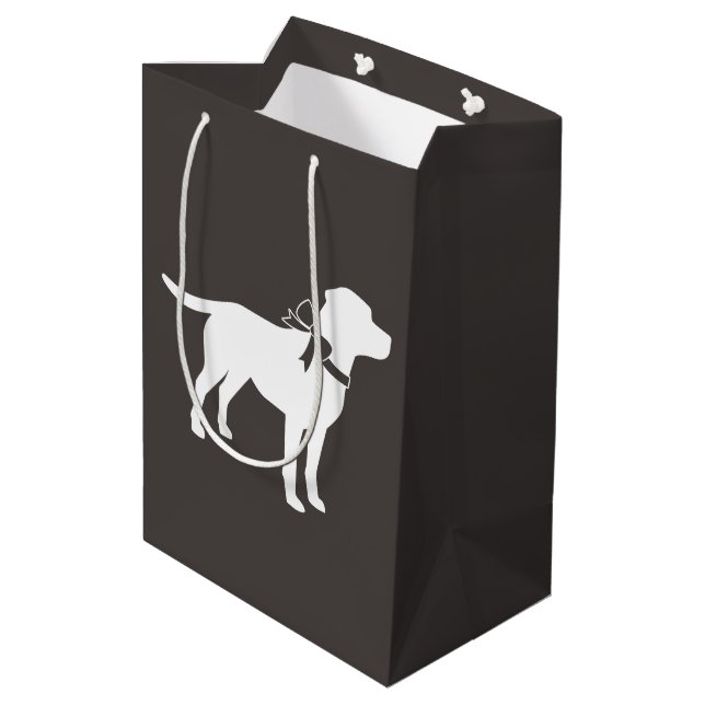 Labrador Dog Baby Shower Lab Grey Gender Neutral Medium Gift Bag (Back Angled)