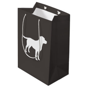 Labrador Dog Baby Shower Lab Grey Gender Neutral Medium Gift Bag