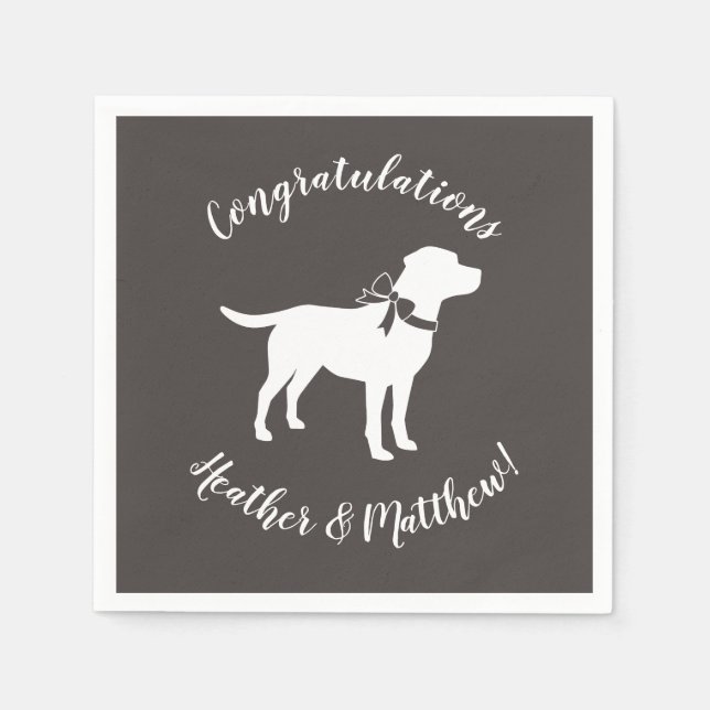 Labrador Dog Baby Shower Lab Grey Gender Neutral Napkin (Front)