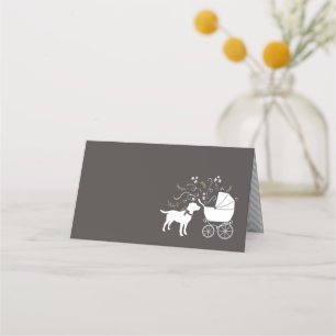 Labrador Dog Baby Shower Lab Grey Gender Neutral Place Card