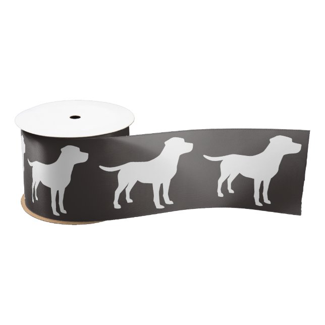 Labrador Dog Baby Shower Lab Grey Gender Neutral Satin Ribbon (Spool)