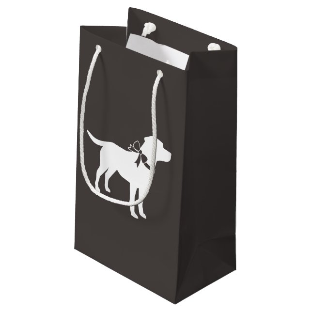 Labrador Dog Baby Shower Lab Grey Gender Neutral Small Gift Bag (Back Angled)