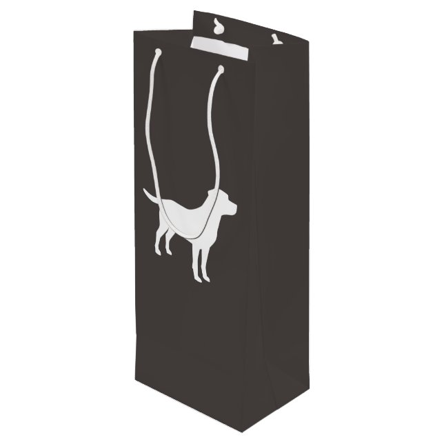 Labrador Dog Baby Shower Lab Grey Gender Neutral Wine Gift Bag (Back Angled)