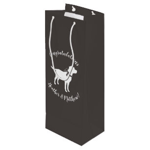 Labrador Dog Baby Shower Lab Grey Gender Neutral Wine Gift Bag
