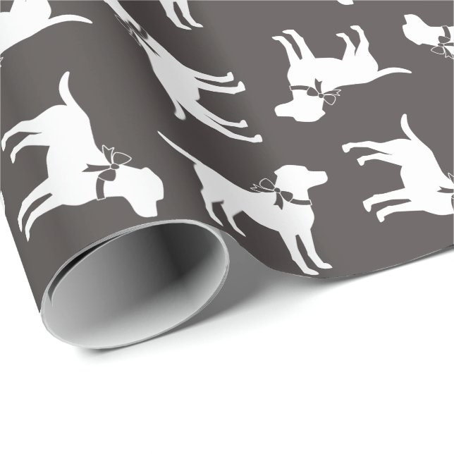 Labrador Dog Baby Shower Lab Grey Gender Neutral Wrapping Paper (Roll Corner)