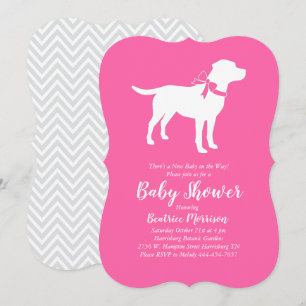 Labrador Dog Baby Shower Lab Pink Girl Invitation