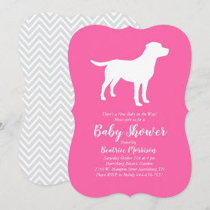 Labrador Dog Baby Shower Lab Pink Girl Invitation