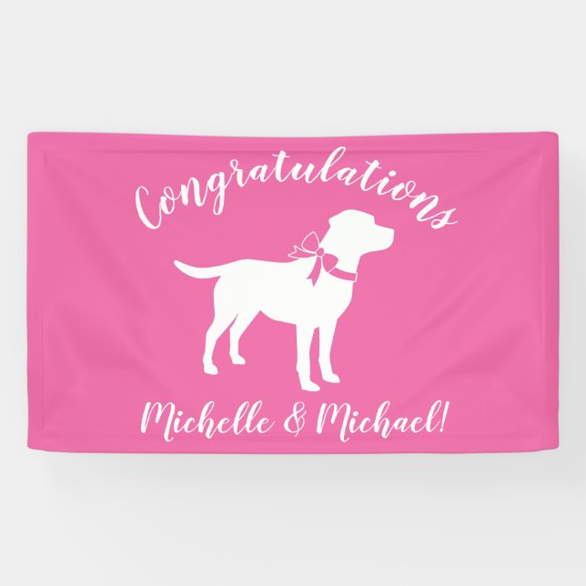 Labrador Dog Baby Shower Pink Girl Lab Banner (Horizontal)