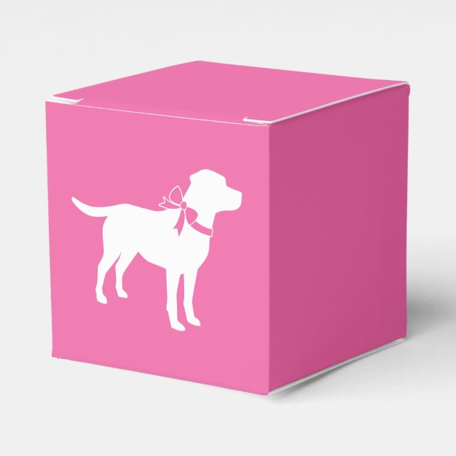 Labrador Dog Baby Shower Pink Girl Lab Favour Box (Front Side)