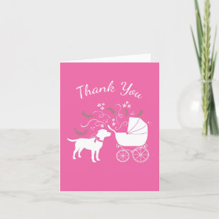 Labrador Dog Baby Shower Pink Girl Lab Thank You Card