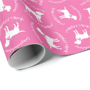 Labrador Dog Baby Shower Pink Girl Lab Wrapping Paper