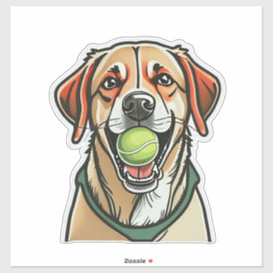 Labrador dog biting tennis ball in his mouth Class