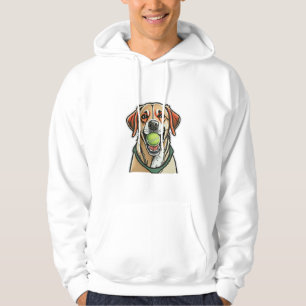 Labrador dog biting tennis ball in his mouth Class Hoodie