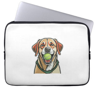 Labrador dog biting tennis ball in his mouth Class Laptop Sleeve
