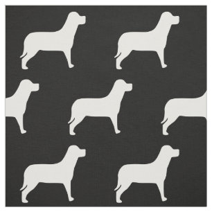 Labrador Dog Black And White Pattern Fabric