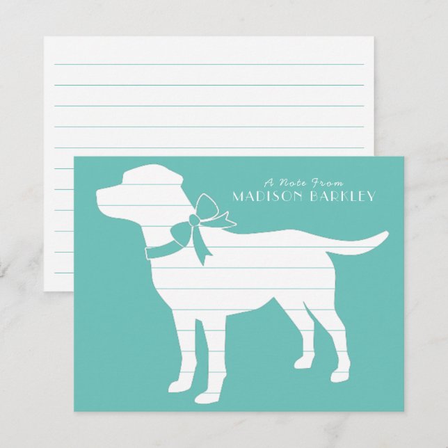 Labrador Dog Black Lab Puppy Thank You Card (Front/Back)