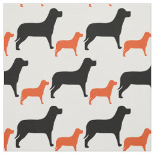Labrador Dog Black Orange And White Pattern Fabric