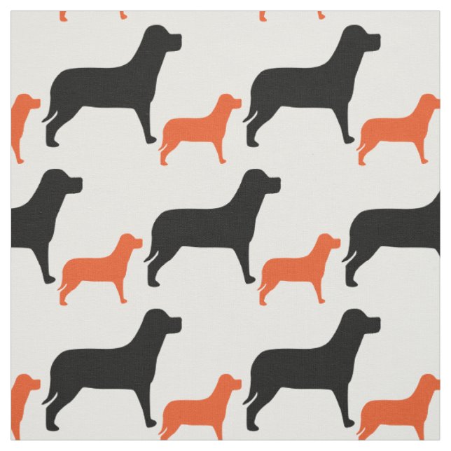 Labrador Dog Black Orange And White Pattern Fabric (Swatch)