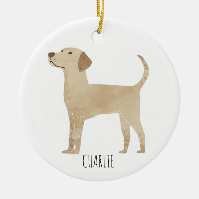 Labrador Dog Ceramic Ornament (Front)