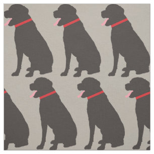 Labrador Dog Chocolate Pattern Fabric