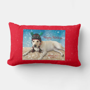 Labrador Dog Christmas Cute Festive Throw Pillow