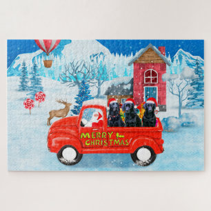 Labrador Dog Christmas Delivery Truck Snow Jigsaw Puzzle