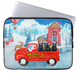 Labrador Dog Christmas Delivery Truck Snow Laptop Sleeve