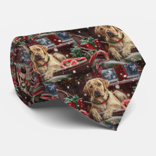 Labrador Dog Christmas Festive Tie