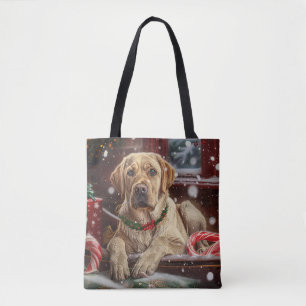 Labrador Dog Christmas Festive Tote Bag
