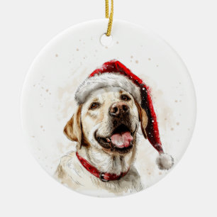 Labrador Dog Christmas Personalized Ceramic Ornament