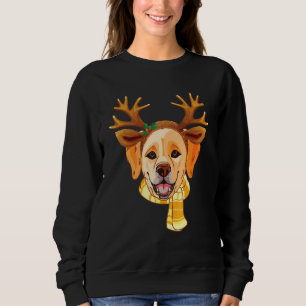 Labrador Dog Christmas Reindeer Antlers Xmas Sweatshirt