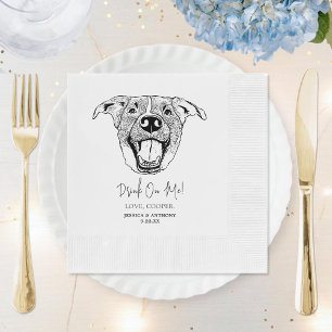 Labrador Dog Custom Dog Hand Drawing Wedding Napkin