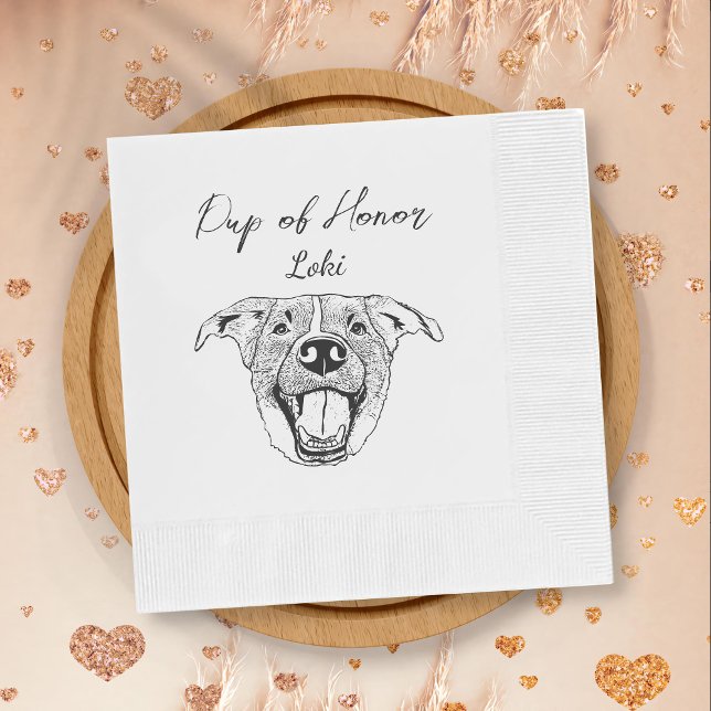 Labrador Dog Custom Hand Drawing Wedding Napkin (Creator Uploaded)