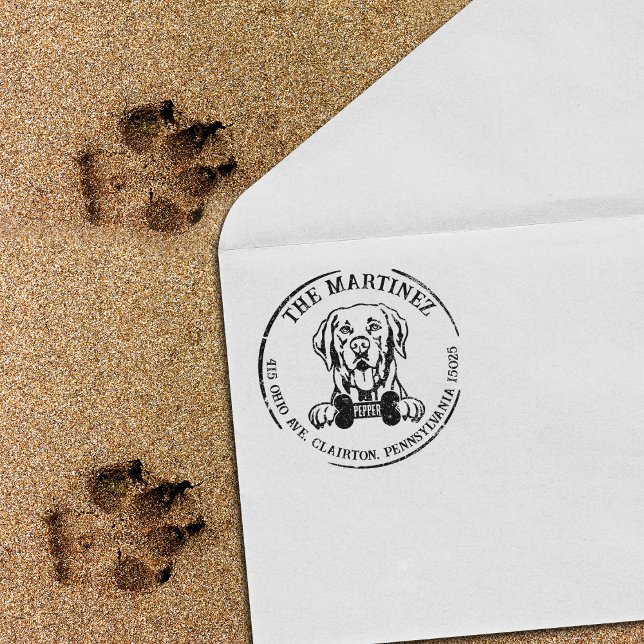 Labrador Dog  Family Return Address    Rubber Stamp (Creator Uploaded)