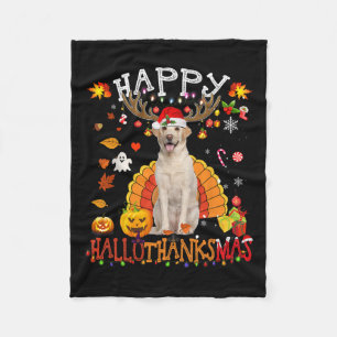 Labrador Dog Halloween Christmas Dog Happy Halloth Fleece Blanket