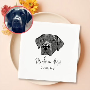 Labrador Dog  Hand Drawing Personalised Napkin