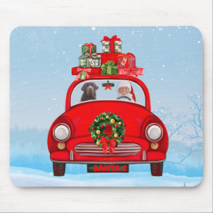 Labrador Dog In Car With Santa Claus Mouse Pad