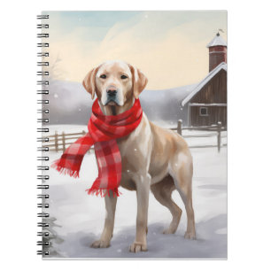 Labrador Dog in Snow Christmas Notebook
