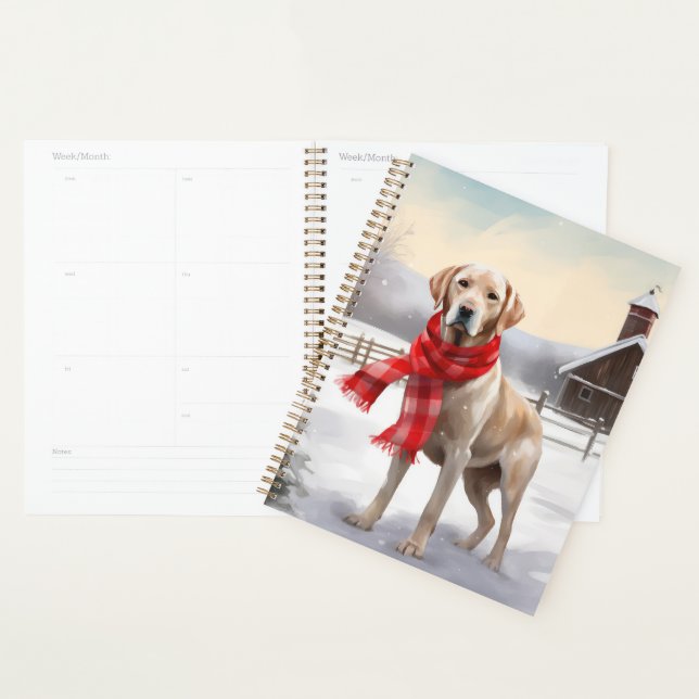 Labrador Dog in Snow Christmas Planner (Display)