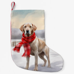 Labrador Dog in Snow Christmas Small Christmas Stocking