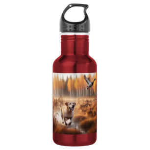 Labrador/dog in the autumn duck hunt 532 ml water bottle