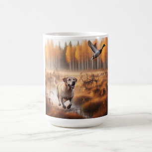 Labrador/dog in the autumn duck hunt coffee mug