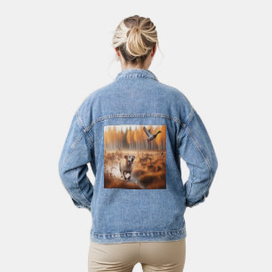 Labrador/dog in the autumn duck hunt denim jacket