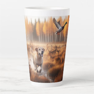 Labrador/dog in the autumn duck hunt latte mug