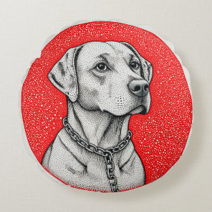 Labrador dog Inside Decorative circle Round Cushion